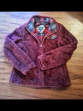 Pendleton Burgundy Plush Zip-Up Jacket